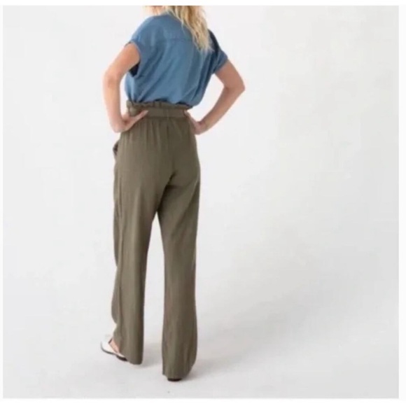 Thread & Supply olive green paper bag waist pants - Picture 2 of 9